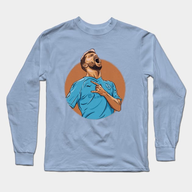 Argentine Sergio Aguero Long Sleeve T-Shirt by BAJAJU